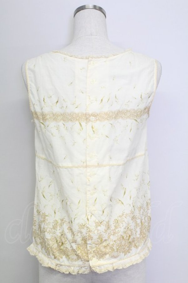 画像2: PINK HOUSE / 鈴蘭柄ノースリーブブラウス  ベージュ T-25-11-15-003-LO-BL-SA-ZT1227K (2)