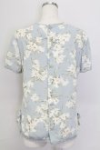 画像2: INGEBORG / 白花総柄ブラウス  サックスＸ白 T-25-11-15-030-LO-BL-SA-ZT1227K (2)