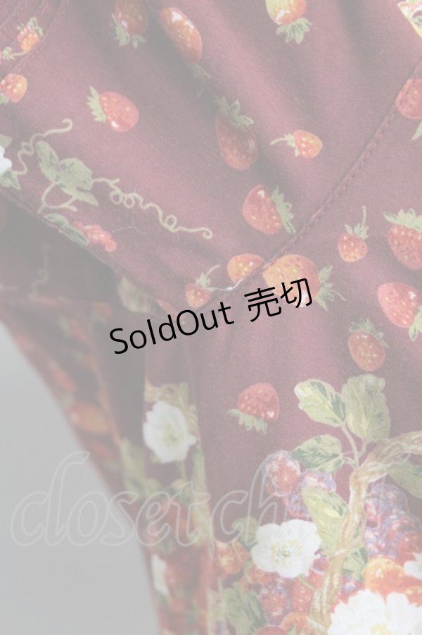 画像6: PINK HOUSE / いちごバスケット柄半袖ブラウス  ボルドー T-25-11-15-032-LO-BL-SA-ZI (6)