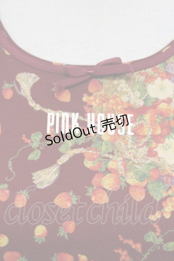 画像4: PINK HOUSE / いちごバスケット柄カットソー  ボルドー T-25-11-15-033-LO-TO-SA-ZI (4)