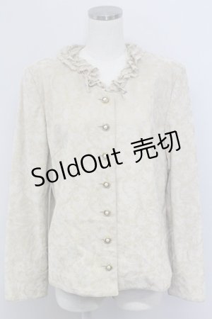 画像: INGEBORG / 型押し風小花総柄ジャケット  ベージュ T-25-11-15-034-LO-JA-SA-ZI