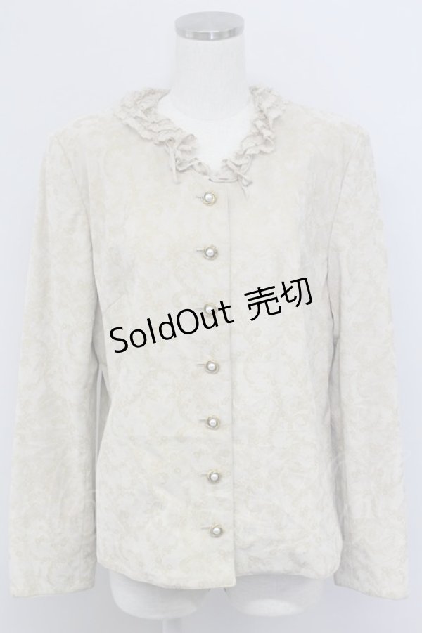 画像1: INGEBORG / 型押し風小花総柄ジャケット  ベージュ T-25-11-15-034-LO-JA-SA-ZI (1)