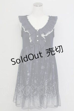 画像: axes femme / チュール重ね結晶柄チュニ  ネイビー T-25-11-15-036-AX-OP-SA-ZI