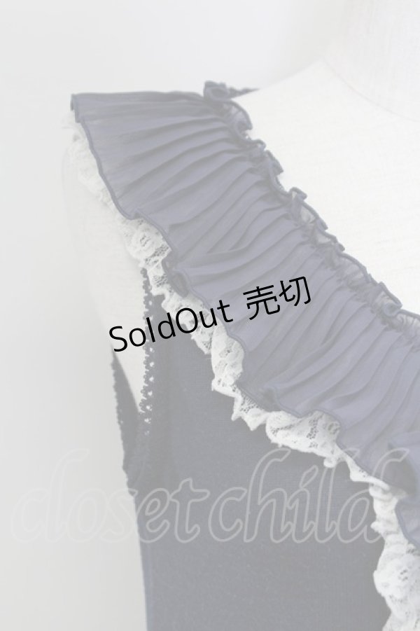 画像3: axes femme / チュール重ね結晶柄チュニ  ネイビー T-25-11-15-036-AX-OP-SA-ZI (3)