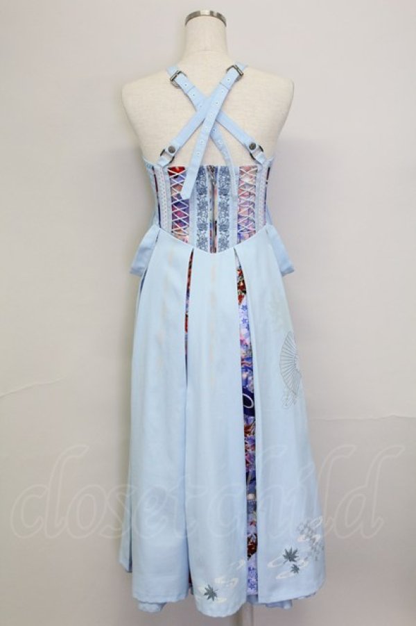 画像2: Ozz oneste / 紅葉風靡袴スカート  サックス T-25-11-15-037-OO-SK-SA-ZI (2)