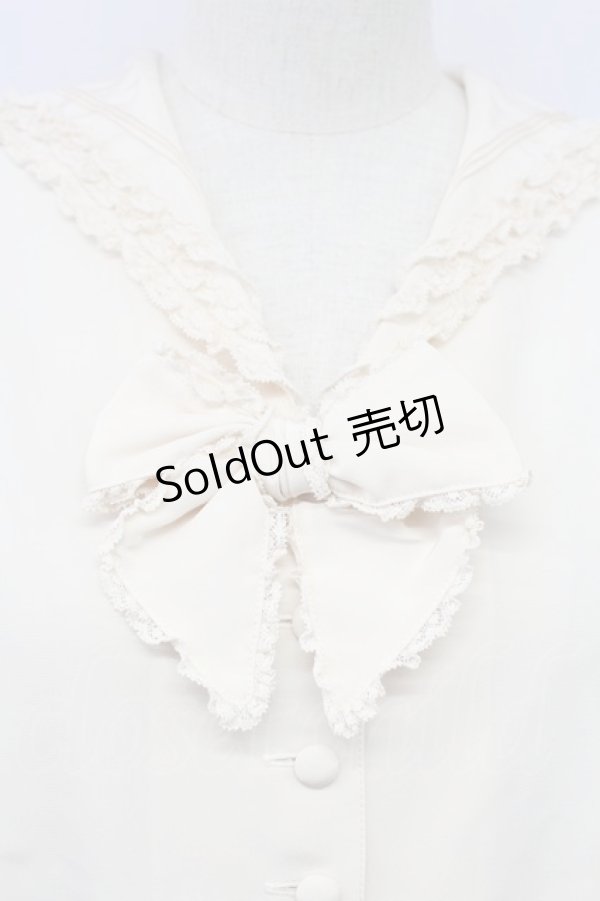 画像3: PINK HOUSE / セーラー襟リボン半袖ブラウス  アイボリー T-25-11-15-004-LO-BL-SA-ZI (3)