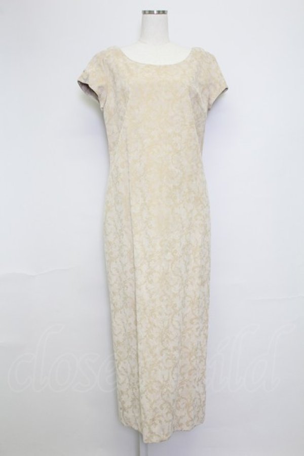 画像1: INGEBORG / 型押し風小花総柄半袖ワンピース  アイボリー T-25-11-15-039-LO-OP-SA-ZI (1)