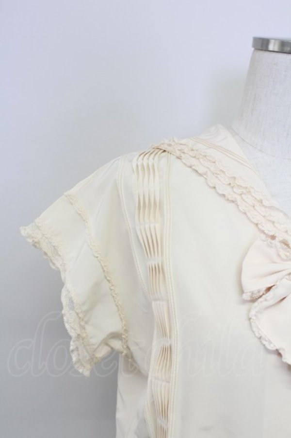 画像4: PINK HOUSE / セーラー襟リボン半袖ブラウス  アイボリー T-25-11-15-004-LO-BL-SA-ZI (4)