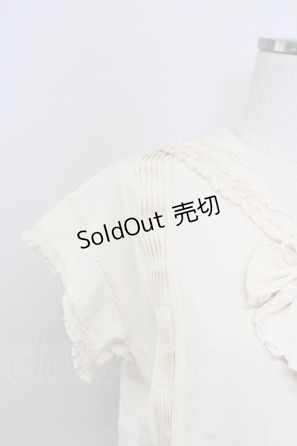 画像4: PINK HOUSE / セーラー襟リボン半袖ブラウス  アイボリー T-25-11-15-004-LO-BL-SA-ZI (4)