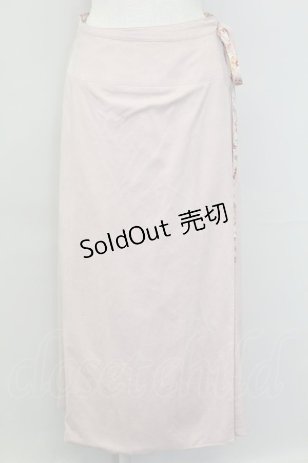 画像1: INGEBORG / 裏地手書きお花総柄巻きスカート  ピンク T-25-11-15-042-LO-SK-SA-ZI (1)