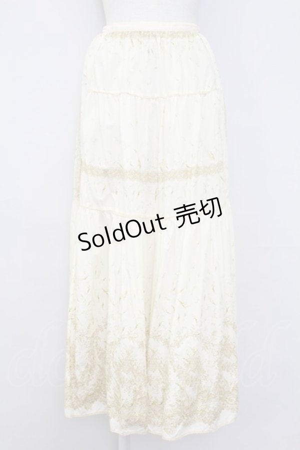 画像1: PINK HOUSE / 鈴蘭柄スカート  ベージュ T-25-11-15-045-LO-SK-SA-ZI (1)