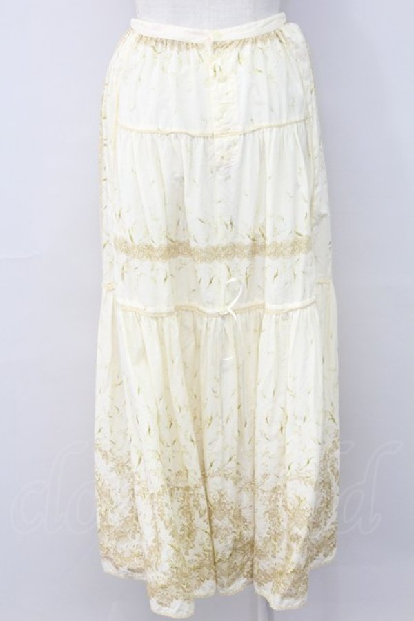 画像2: PINK HOUSE / 鈴蘭柄スカート  ベージュ T-25-11-15-045-LO-SK-SA-ZI (2)