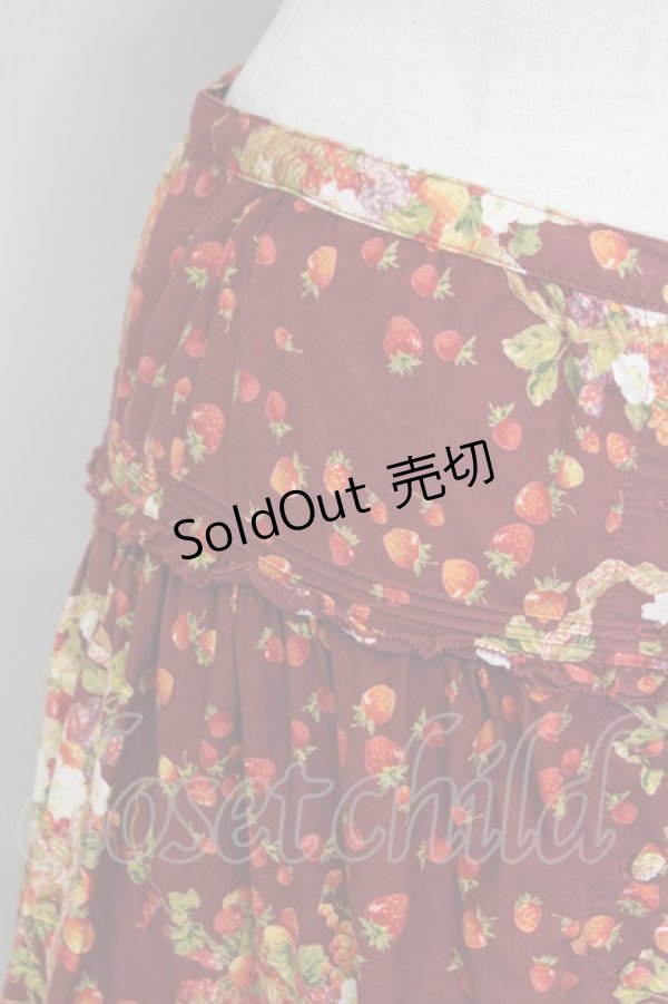 画像3: PINK HOUSE / いちごバスケット柄スカート  ボルドー T-25-11-15-047-LO-SK-SA-ZI (3)