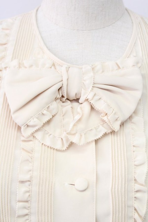 画像4: INGEBORG / ピンタックピコフリル長袖ブラウス  アイボリー T-25-11-15-006-LO-BL-SA-ZI (4)