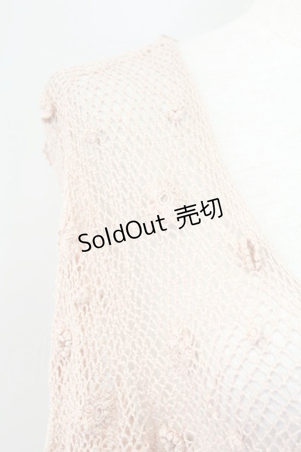 画像3: PINK HOUSE / フラワー透かし半袖カーディガン  ピンク T-25-11-15-010-LO-TO-SA-ZI (3)