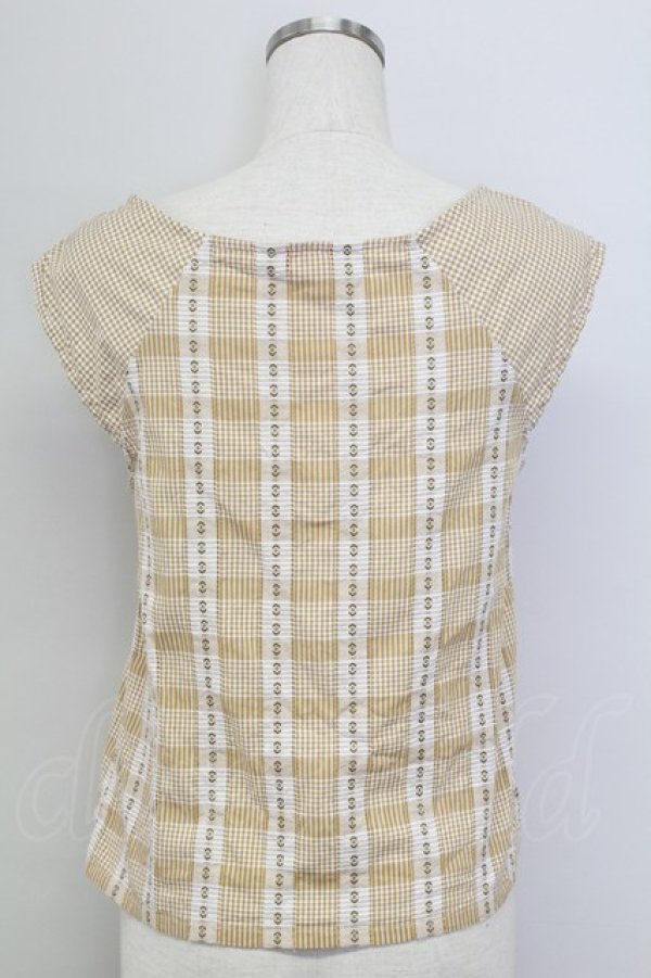 画像2: PINK HOUSE / チェックノースリーブブラウス  ブラウン T-25-11-15-014-LO-BL-SA-ZI (2)