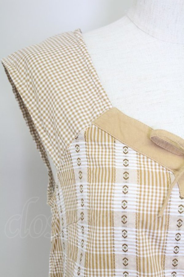 画像3: PINK HOUSE / チェックノースリーブブラウス  ブラウン T-25-11-15-014-LO-BL-SA-ZI (3)