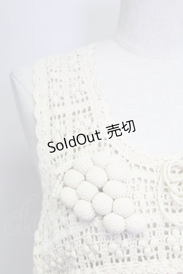 画像3: PINK HOUSE / ぶどうモチーフノースリーブニットトップス  アイボリー T-25-11-15-002-LO-TO-SA-ZI (3)