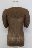 画像2: INGEBORG / ケープ風襟半袖ニットカーディガン  ブラウン T-25-11-15-016-LO-TO-SA-ZI (2)