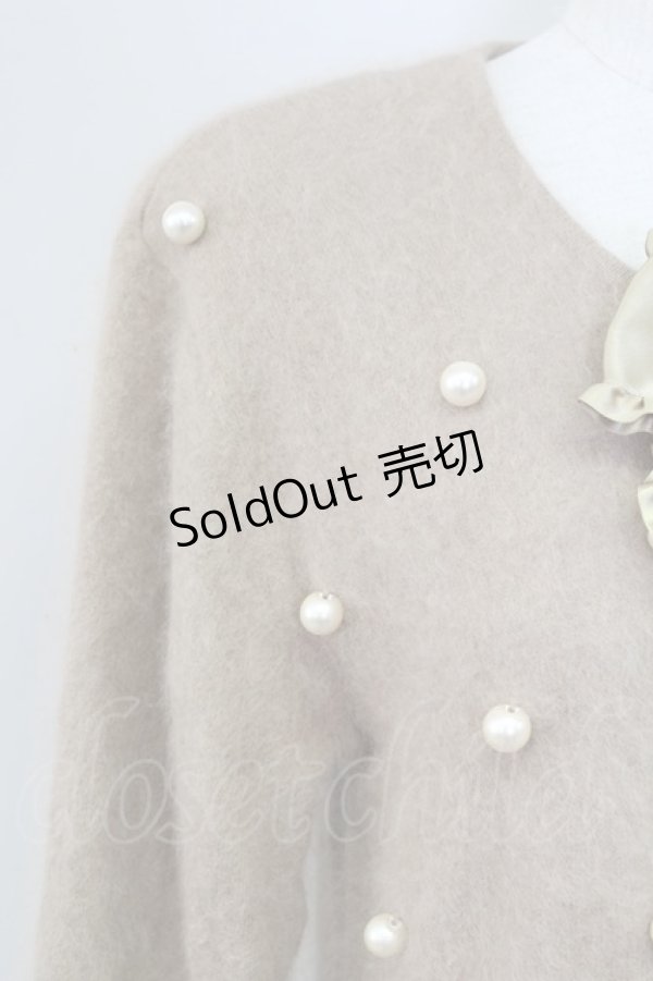 画像3: PINK HOUSE / パール&リボンデザインニットカーディガン  ブラウン T-25-11-15-017-LO-TO-SA-ZI (3)