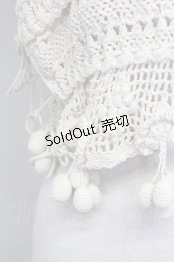 画像4: PINK HOUSE / ぶどうモチーフノースリーブニットトップス  アイボリー T-25-11-15-002-LO-TO-SA-ZI (4)