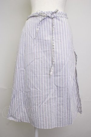 画像: PINK HOUSE / ストライプ巻きスカート  ブルーストライプ T-25-11-20-006-LO-SK-SA-ZT