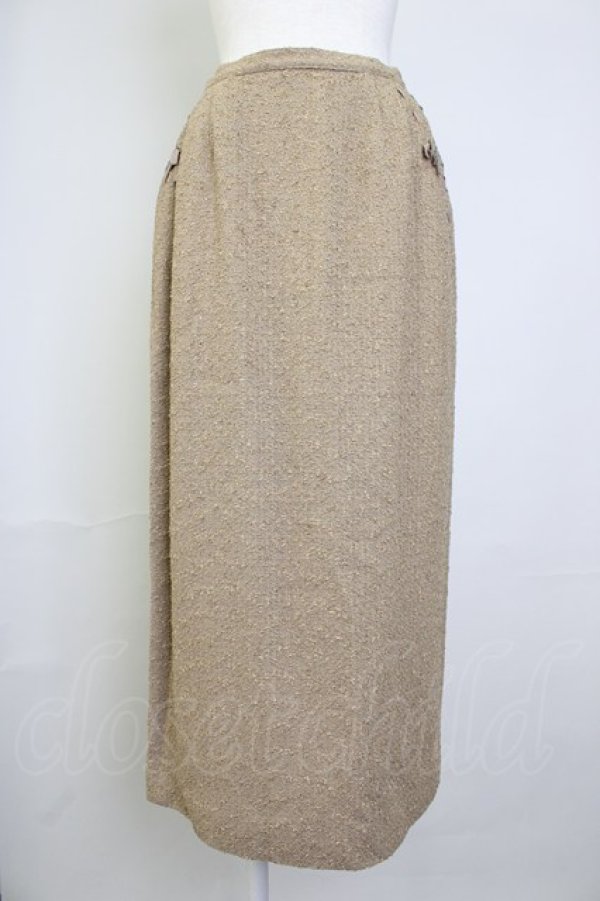 画像1: INGEBORG / はしごリボンツイードロングスカート M ベージュ T-25-11-20-008-LO-SK-IG-ZT417 (1)