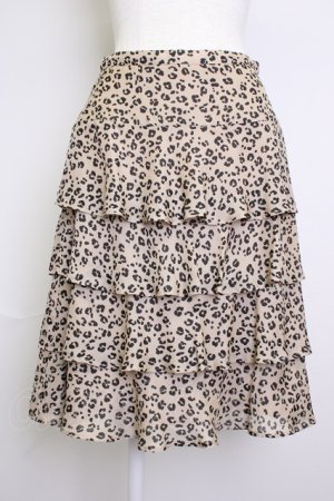 画像: INGEBORG / レオパードティアードスカート 9 ベージュ×クロ T-25-11-20-011-LO-SK-IG-ZT