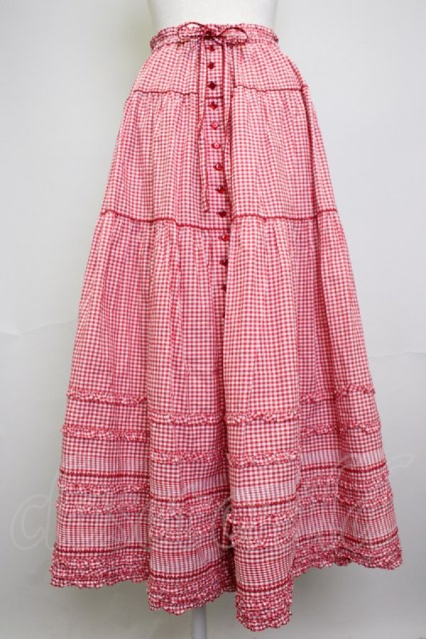 PINK HOUSE / ギンガムチェックスカート 赤X白チェック T-25-11-20