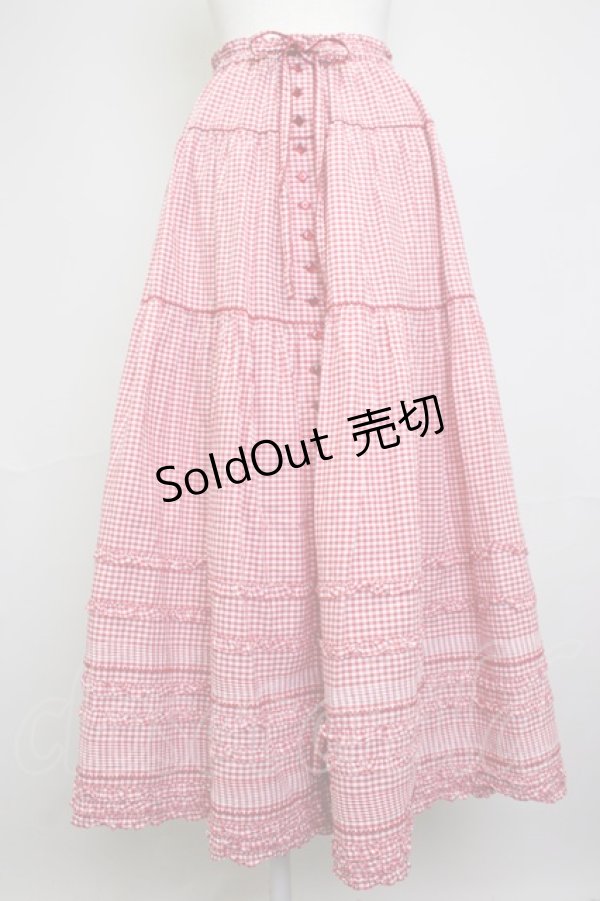 画像1: PINK HOUSE / ギンガムチェックスカート  赤Ｘ白チェック T-25-11-20-015-LO-SK-SA-ZT419 (1)