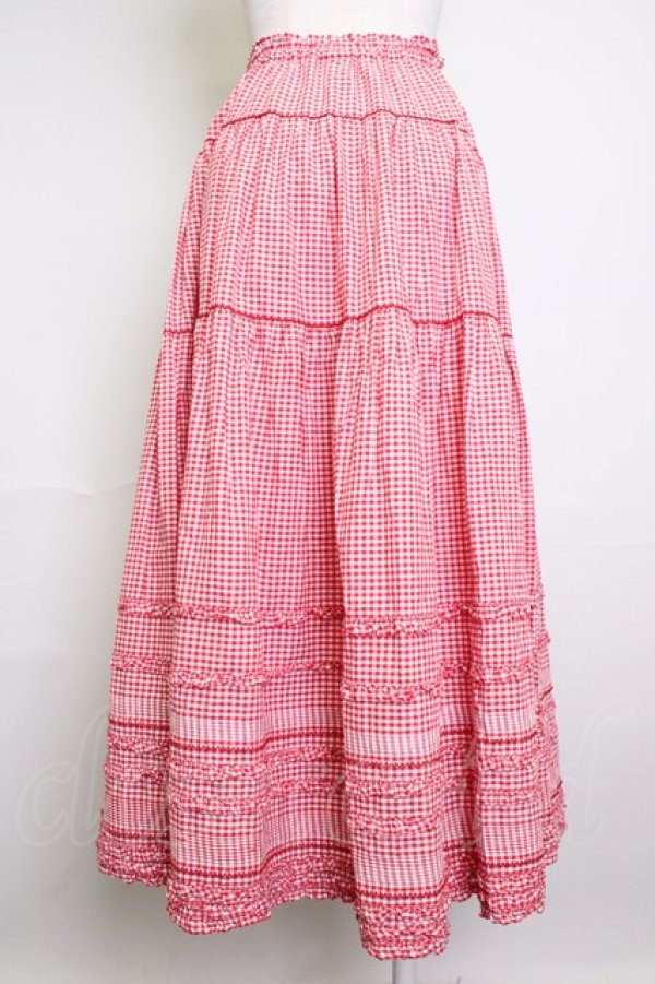 PINK HOUSE / ギンガムチェックスカート 赤X白チェック T-25-11-20