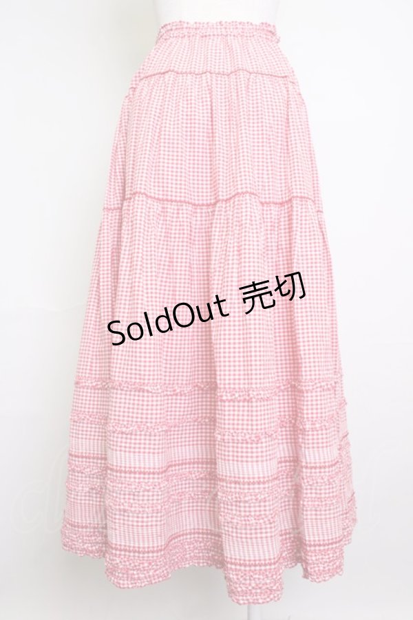 画像2: PINK HOUSE / ギンガムチェックスカート  赤Ｘ白チェック T-25-11-20-015-LO-SK-SA-ZT419 (2)