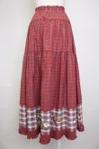 画像2: PINK HOUSE / 野ばらとチェリー刺繍タータンチェックスカート  赤 T-25-11-20-016-LO-SK-AS-ZT419 (2)
