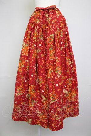 画像: PINK HOUSE / ベリーブーケ柄前開きスカート  レッド T-25-11-20-018-LO-SK-SA-ZT