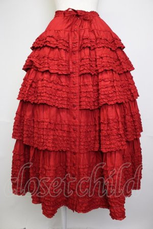 画像: PINK HOUSE / ローンフリルスカート  赤 T-25-11-20-019-LO-SK-SA-ZT