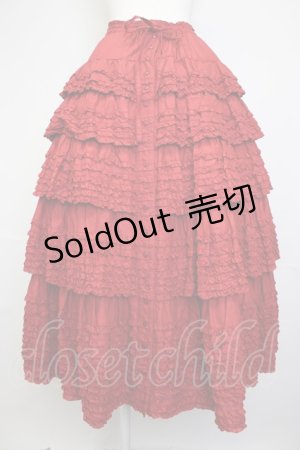 画像: PINK HOUSE / ローンフリルスカート  赤 T-25-11-20-019-LO-SK-SA-ZT419