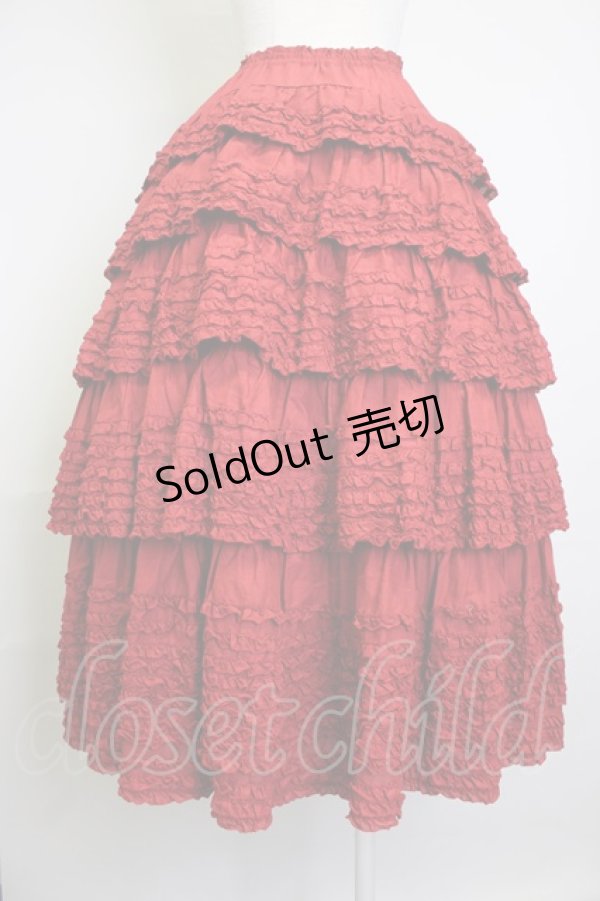 画像2: PINK HOUSE / ローンフリルスカート  赤 T-25-11-20-019-LO-SK-SA-ZT419 (2)