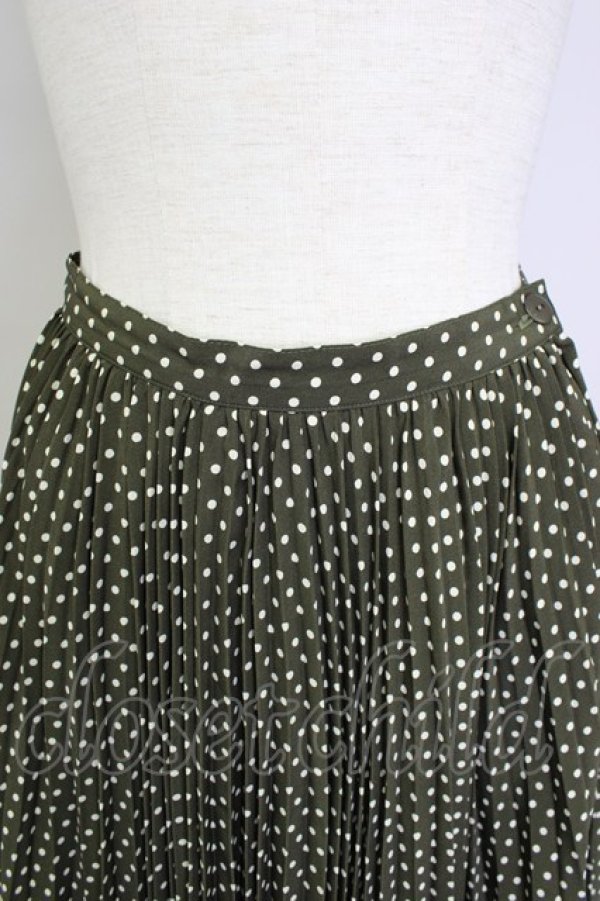 画像3: INGEBORG / ドットプリーツスカート  カーキＸ白 T-25-11-20-021-LO-SK-SA-ZT419 (3)