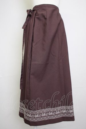 画像: INGEBORG / 裾レース刺繍スカート M ボルドーＸ白 T-25-11-20-022-LO-SK-SA-ZT