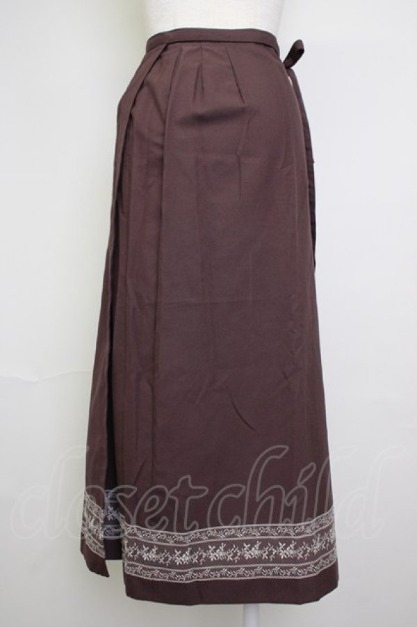 画像2: INGEBORG / 裾レース刺繍スカート M ボルドーＸ白 T-25-11-20-022-LO-SK-SA-ZT426 (2)