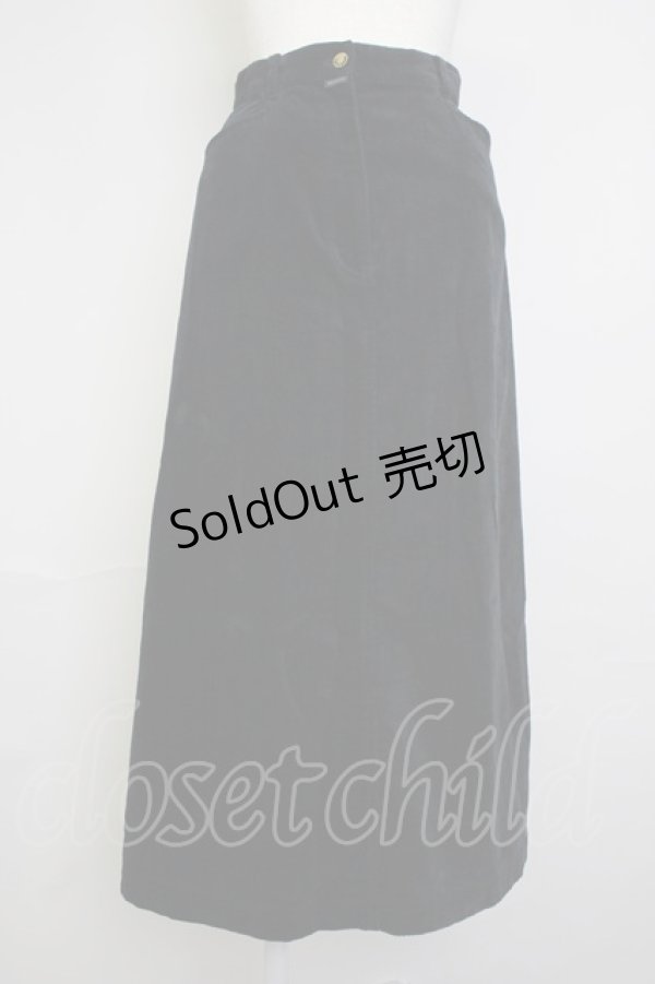 画像1: 【SALE】INGEBORG / コーデュロイペンシルスカート M ブラック T-25-11-20-023-LO-SK-SA-ZT426 (1)