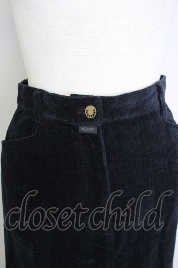 画像3: INGEBORG / コーデュロイペンシルスカート M ブラック T-25-11-20-023-LO-SK-SA-ZT426 (3)