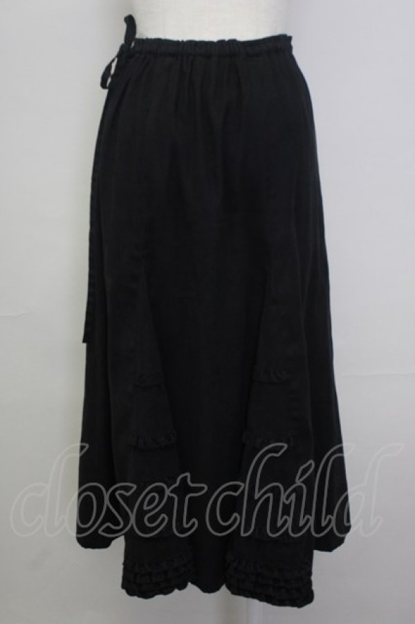 画像2: 【SALE】PINK HOUSE / スエード調フリルスカート  ブラック T-25-11-20-027-LO-SK-SA-ZT426 (2)