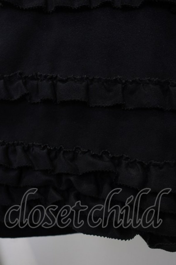 画像4: 【SALE】PINK HOUSE / スエード調フリルスカート  ブラック T-25-11-20-027-LO-SK-SA-ZT426 (4)