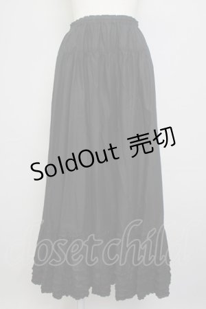 画像: PINK HOUSE / 裾ピコフリルスカート  黒 T-25-11-20-028-LO-SK-SA-ZT426