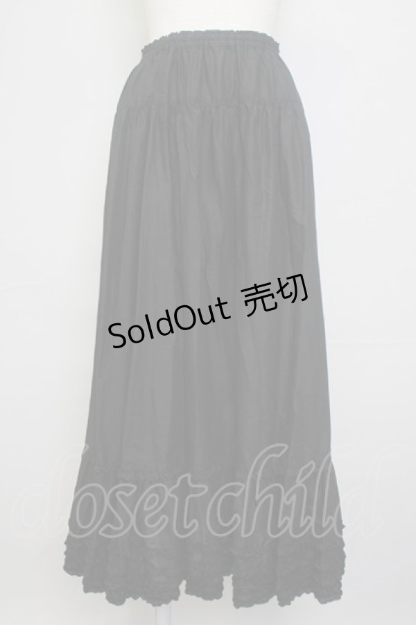 画像1: PINK HOUSE / 裾ピコフリルスカート  黒 T-25-11-20-028-LO-SK-SA-ZT426 (1)