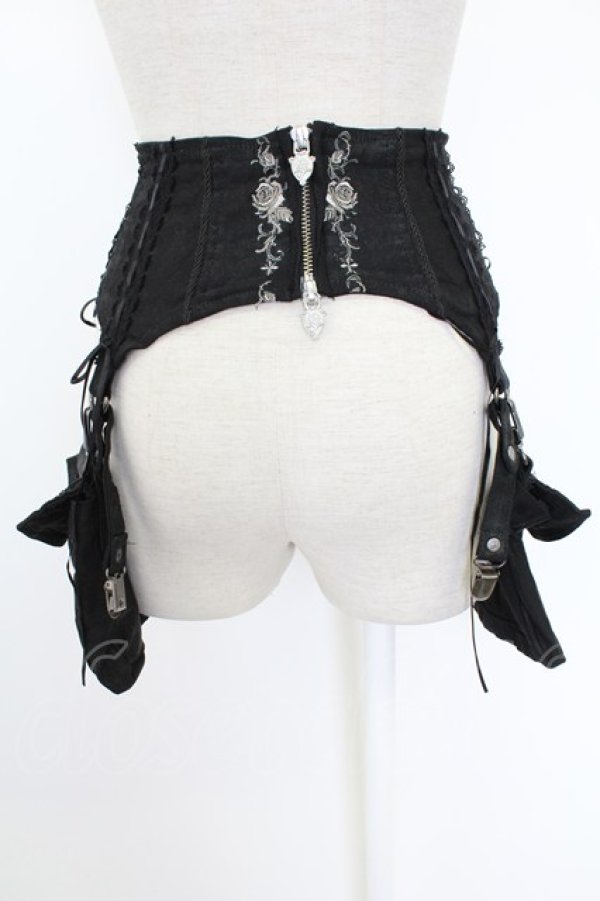 画像2: Ozz oneste / ポケットフラップコルセット風ベルト  黒 T-25-11-21-032-OO-ZA-SA-ZI (2)