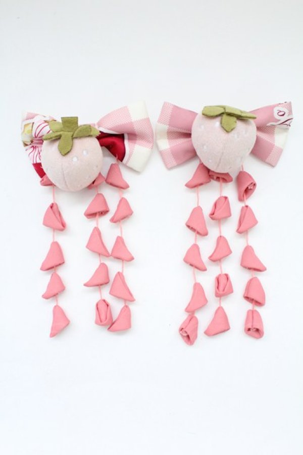 画像1: To Alice / いちご姫リボンクリップ  ピンク T-25-11-21-035-LO-AC-SA-ZI (1)