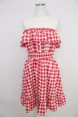 画像1: DearMyLove / 5WAYショートワンピース M 赤Ｘ白チェック T-25-11-21-008-EL-OP-SA-ZI (1)