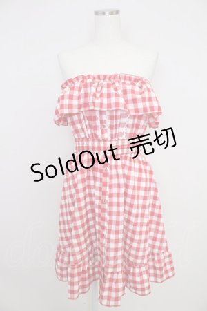 画像: DearMyLove / 5WAYショートワンピース M 赤Ｘ白チェック T-25-11-21-008-EL-OP-SA-ZI